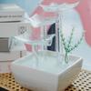 Dcor Home Imitation 3-Tier Glass Tabletop Fountain Natural Office Relaxing Desktop Zen Waterfall Meditation Fountain Led Lights