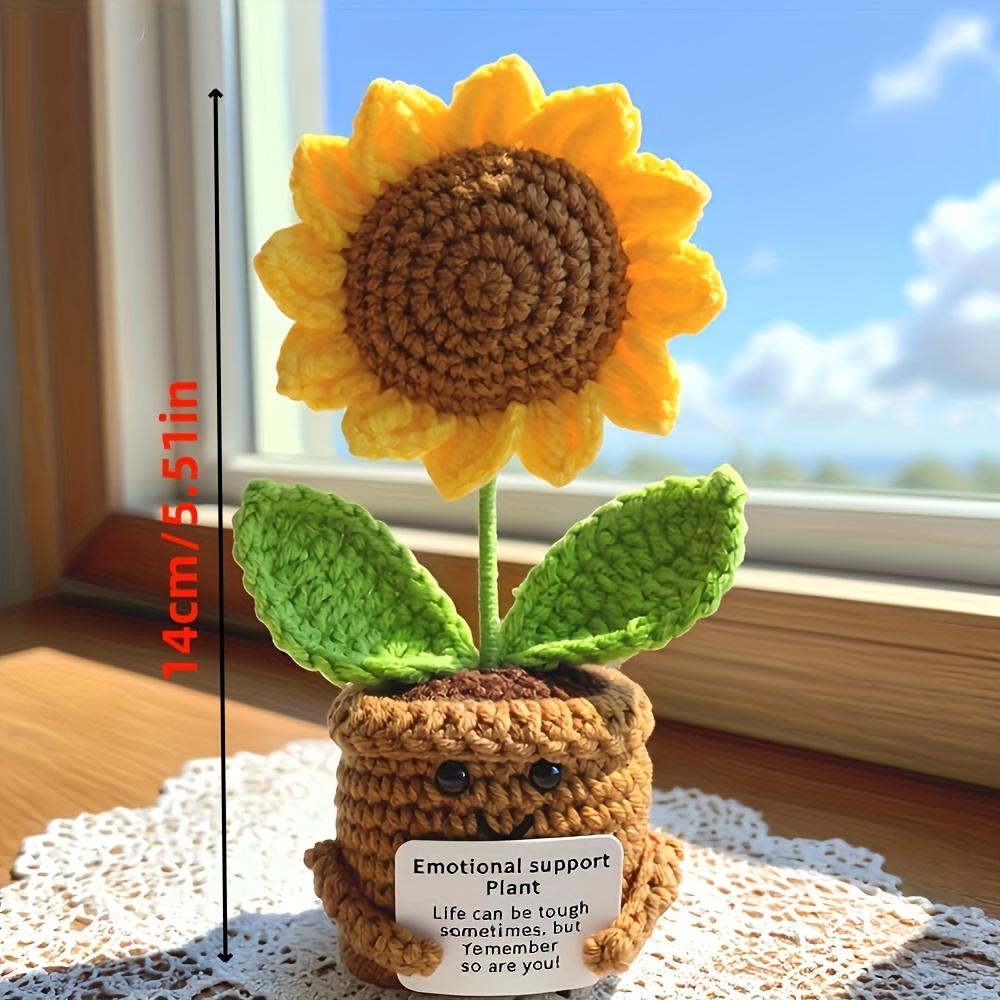 Crochet Potted Tabletop Words of Encouragement Forget-me-not Crochet Orange Convolia Heart-warming Ornament