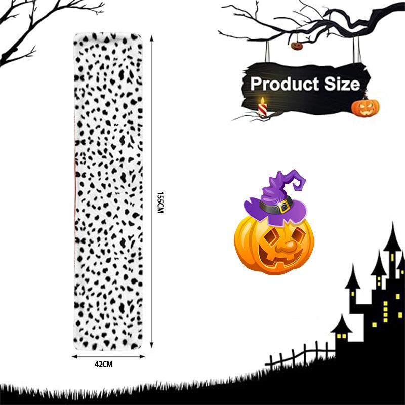 Cruella Dalmatian Costume Set: Halloween Witch Role Play with Black & White Scarf