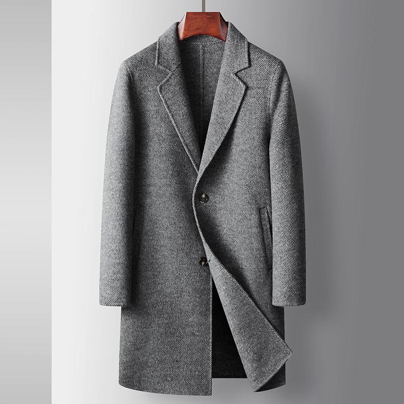 Autumn and Winter Wool Trench Coat Medium and Long Youth Light Luxury Business Double-sided Casual Warm Jacket