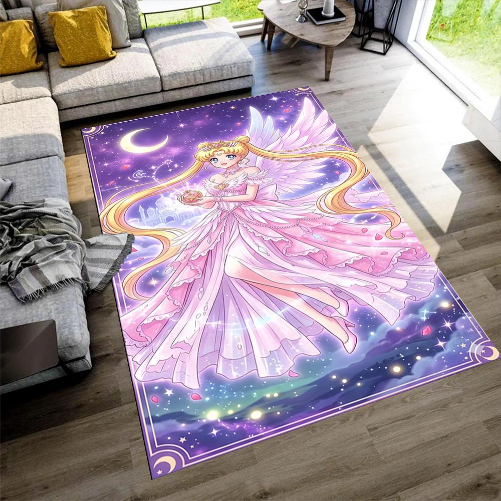 Moonlit Angelic Fantasy Carpet Design for Entryway Balcony Hallway Kitchen Antislip Carpet Anime Office Decor Wedding Party Gift