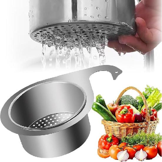 Stainless Steel Draining Basket, Kitchen Sink Strainer Basket, Stainless Steel Swan Sink Strainer Basket, Swan Filter Basket, Stainless Steel Sink 1pc
