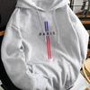 City‑stripe Men Hoodie Front Blank Chest Badge Icon Print, Minimal City Name Color Line Art Pullover for Cool Urban Casual Scenarios
