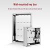 Wall-Mounted Stainless Steel Key Box with Tempered Glass and Lock for Car Key Management