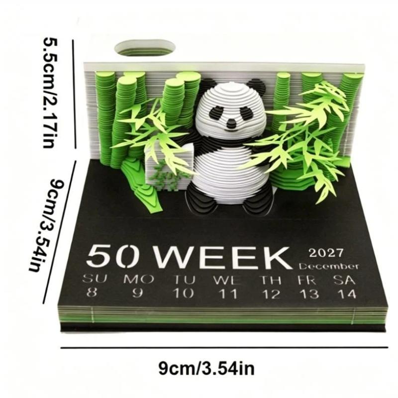 3D Artistic Carving 2027 Desk Calendar for Enhancing Office Atmosphere
