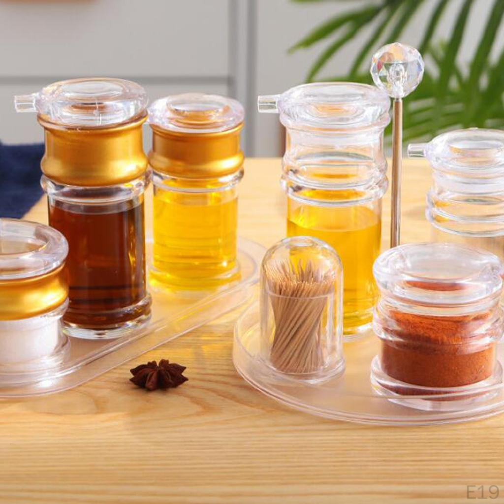 Clear Seasoning Box Acrylic Storage Container Condiment Jars