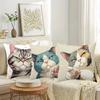 4Pcs Funny Grumpy Cat Throw Pillow Covers Cartoon Cat Double-Sided Printed Cushion Cases Cat Lover Decor For Bedroom Living Room