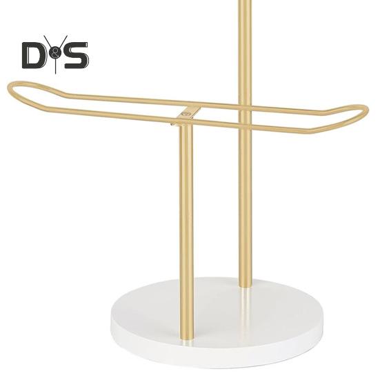 Dvouvrstvý držák na čelenku Organizér Kovový držák ve tvaru T s kulatou základnou Úložný prostor na pásek do vlasů Stojan na displej pro dívky Dámské náramky Náramky