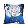 Hololive Gawr Gura Pillowcase Soft Polyester Cushion Cover Decoration  Throw Pillow Case Cover Sofa Square 45X45cm