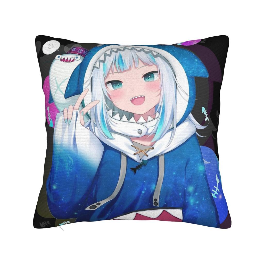 Hololive Gawr Gura Pillowcase Soft Polyester Cushion Cover Decoration Throw Pillow Case Cover Sofa Square 45X45cm