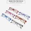 Stylish Design Square Print Flower Women Frame Reading Glasses Color Shift Anti Digital Device Blue Light Hyperopia Eyeglass