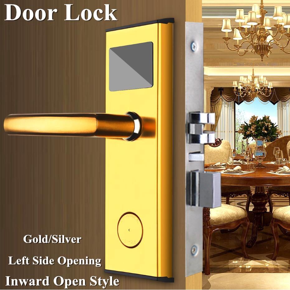 DC 6V Gold/Silber 125KHz Türöffner mit Karten und Schlüsseln, rost- und korrosionsbeständig - internationales digitales Türschloss für Hotels