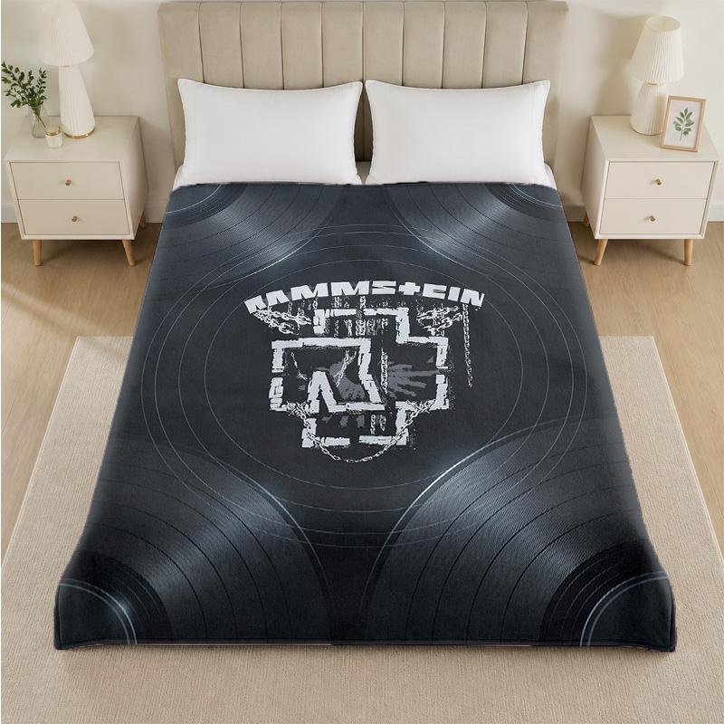 Rammstein Print Flannel Blanket Cozy Lightweight Plush Throw Blanket For Bed Sofa Household Use