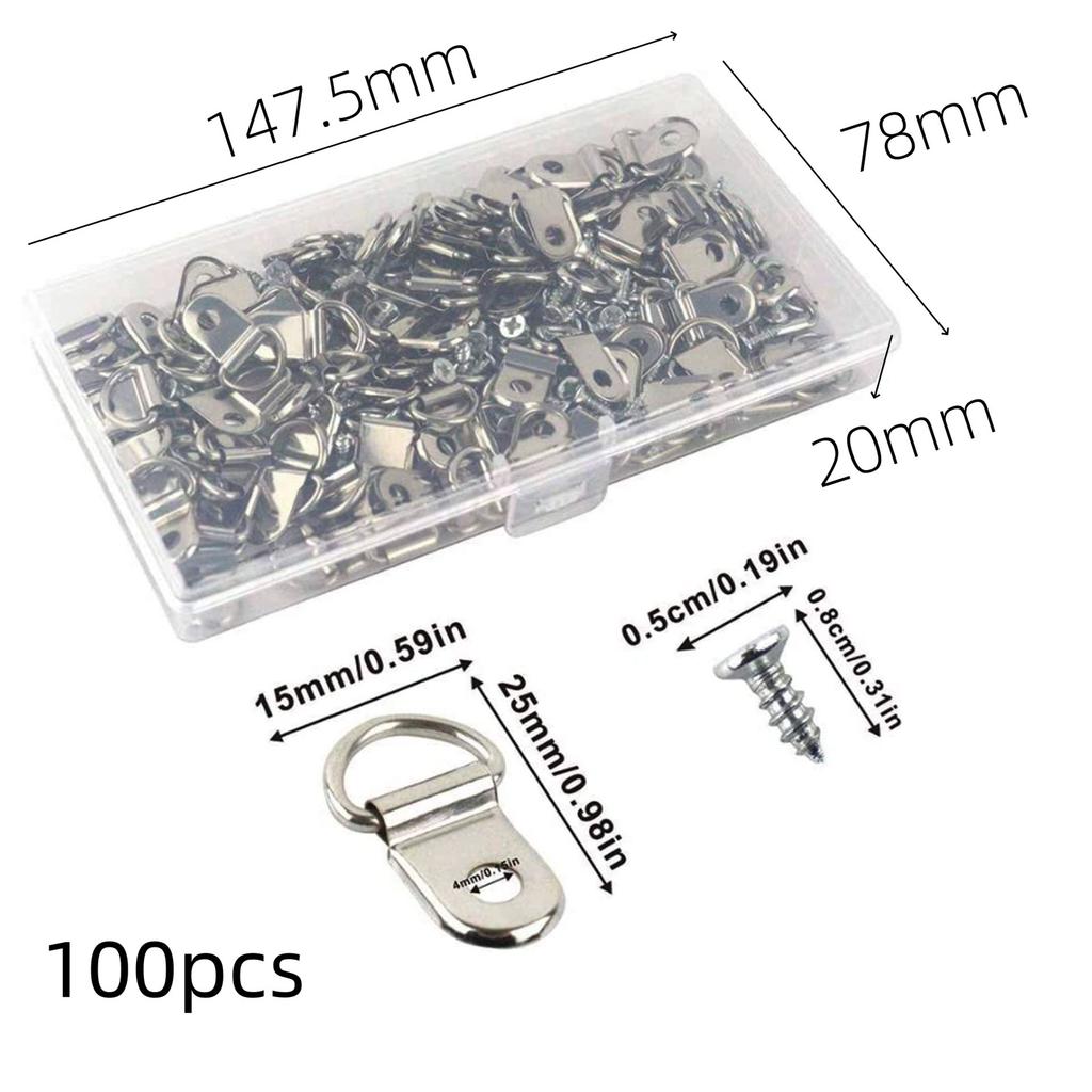 D-shaped Half Circle Ring Photo Frame Hanging Ring With Screw Hook