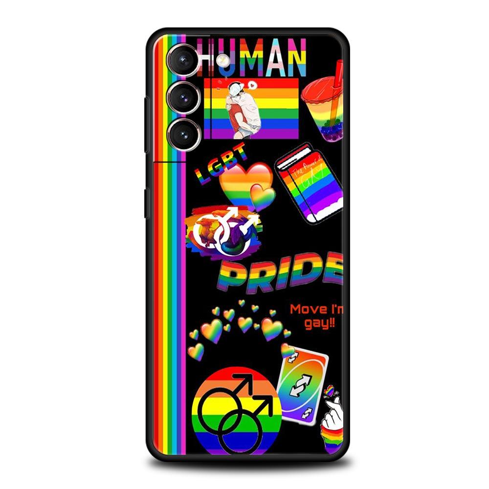 Gay Lesbian Rainbow Pride Phone Case Cover for Samsung Galaxy S25 S24 S23 S22 S20 S21 FE Ultra S25 Edge S10 Plus Soft TPU Shell