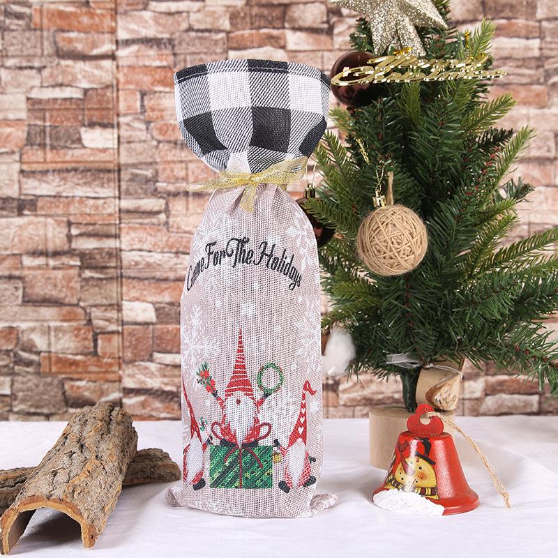 Festive Cartoon Wine Bottle Covers for Christmas Table Decor