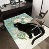 Black Cat Flowers Pattern Area Rug, Office Carpet Indoor Outdoor Entrance Doormat, Non-Slip Soft And Comfortable, Living Room, C122040