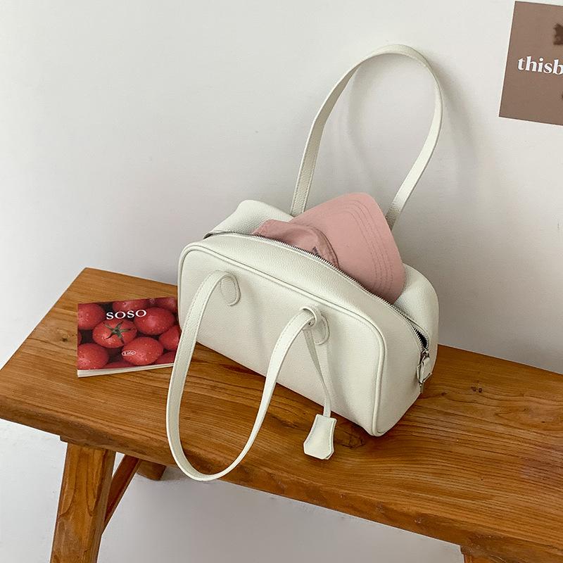 

2026 New Advanced Litchi Pattern Bost Bag Large Capacity Handbag Single Shoulder Bag Commuter Versatile PU Leather