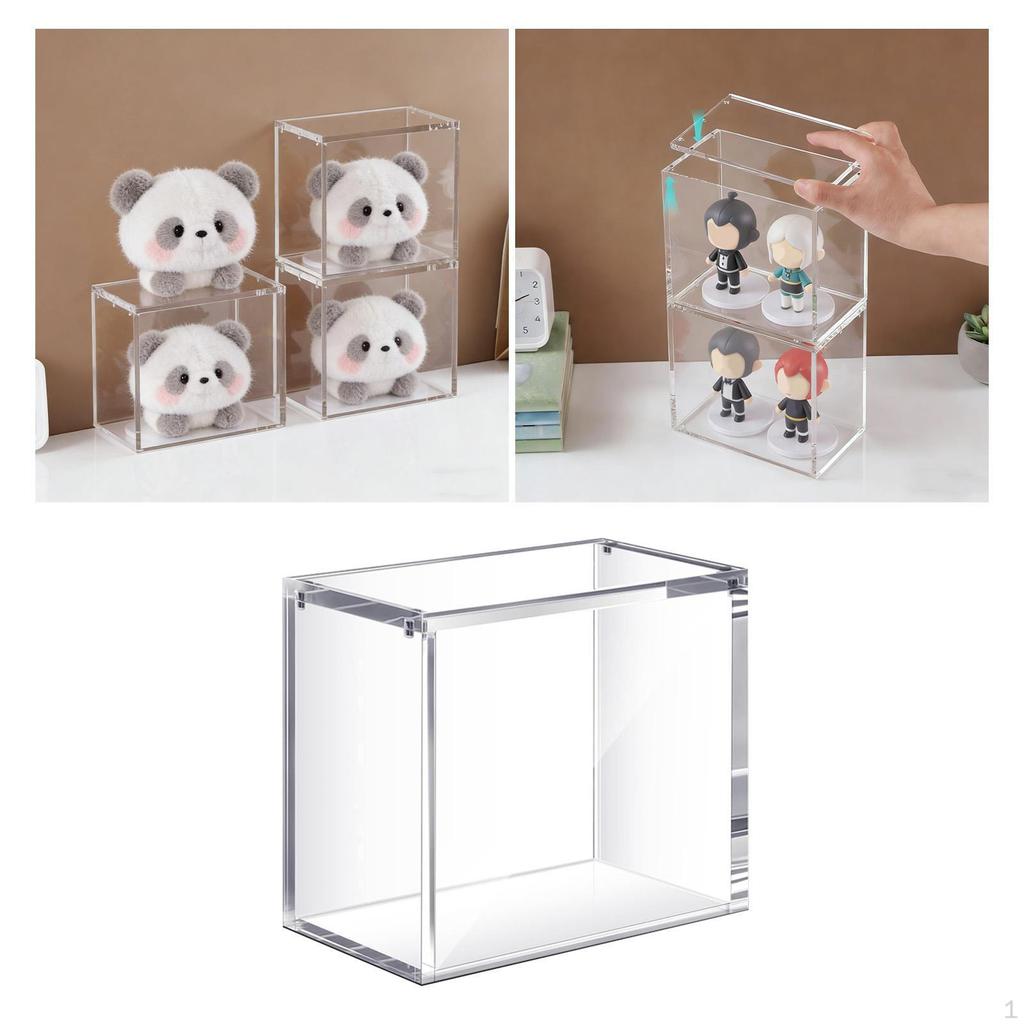 Clear Acrylic Display Case Organizer Container Multifunctional Stackable Showcase Storage Box for