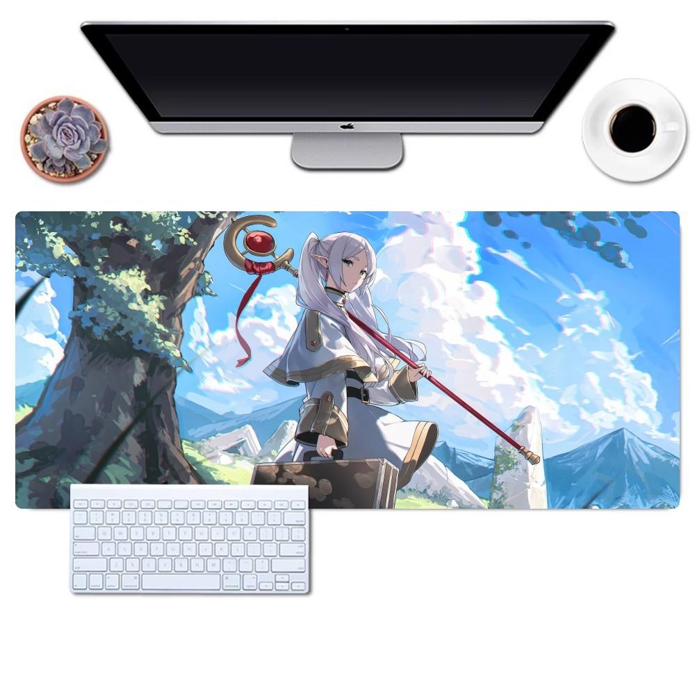 Mousepad Anime Frieren per Gaming Ufficio Scrivania Grande per Computer Antiscivolo Bordo Lock Mouse Pad