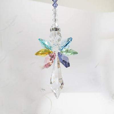 1 PIEZA Atrapasoles Ángel Arcoíris Ángel de la Guarda de Cristal Atrapasoles Chakra Amuleto para Coche Espejo Retrovisor Decoración del Hogar