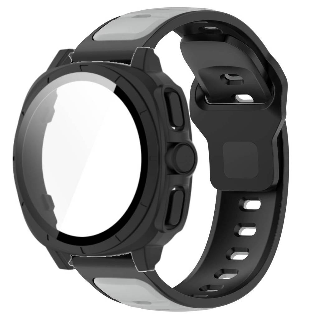 Silicone Band +Tempered Glass Case For Samsung Watch 7 40mm 44mm Strap Protector Cover For Samsung Galaxy Watch 7 44mm 40mm