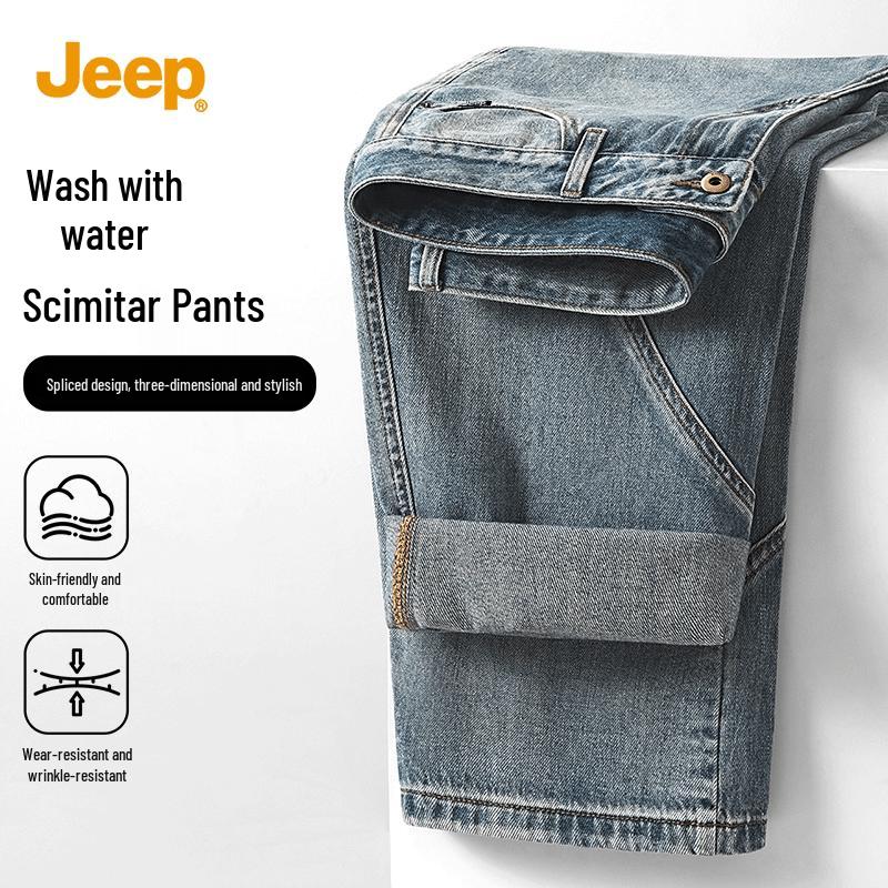 JEEP Men s Washed Denim Straight-Leg Jeans 3XL