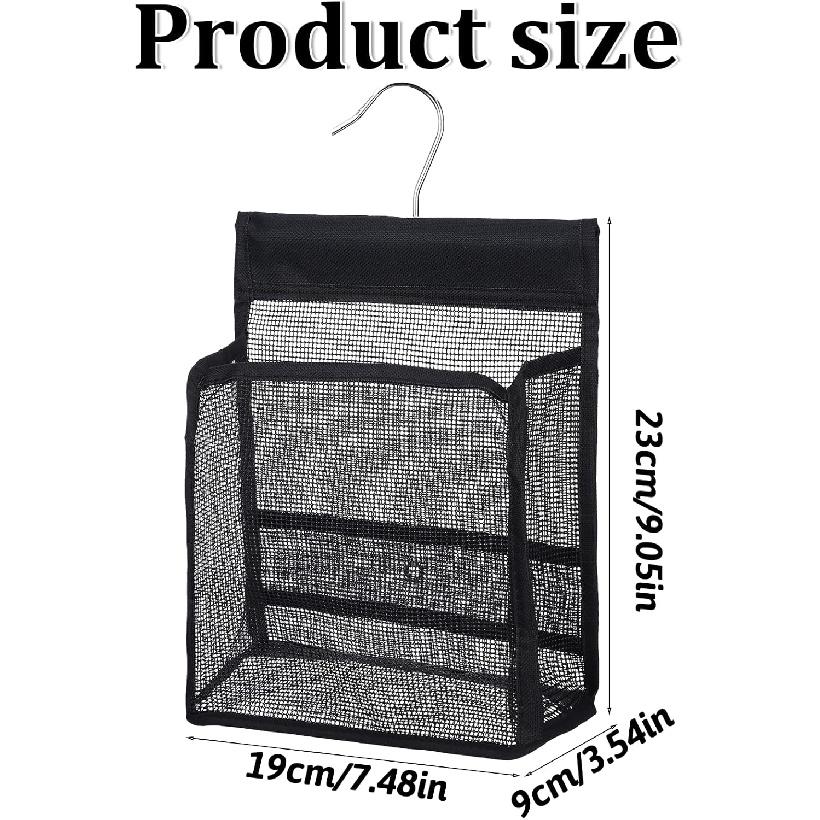 Mesh Shower Caddy Hanging, PVC Bathroom Storage Bag for College Dorm, Gym, Swimming, RV And Travel, Black