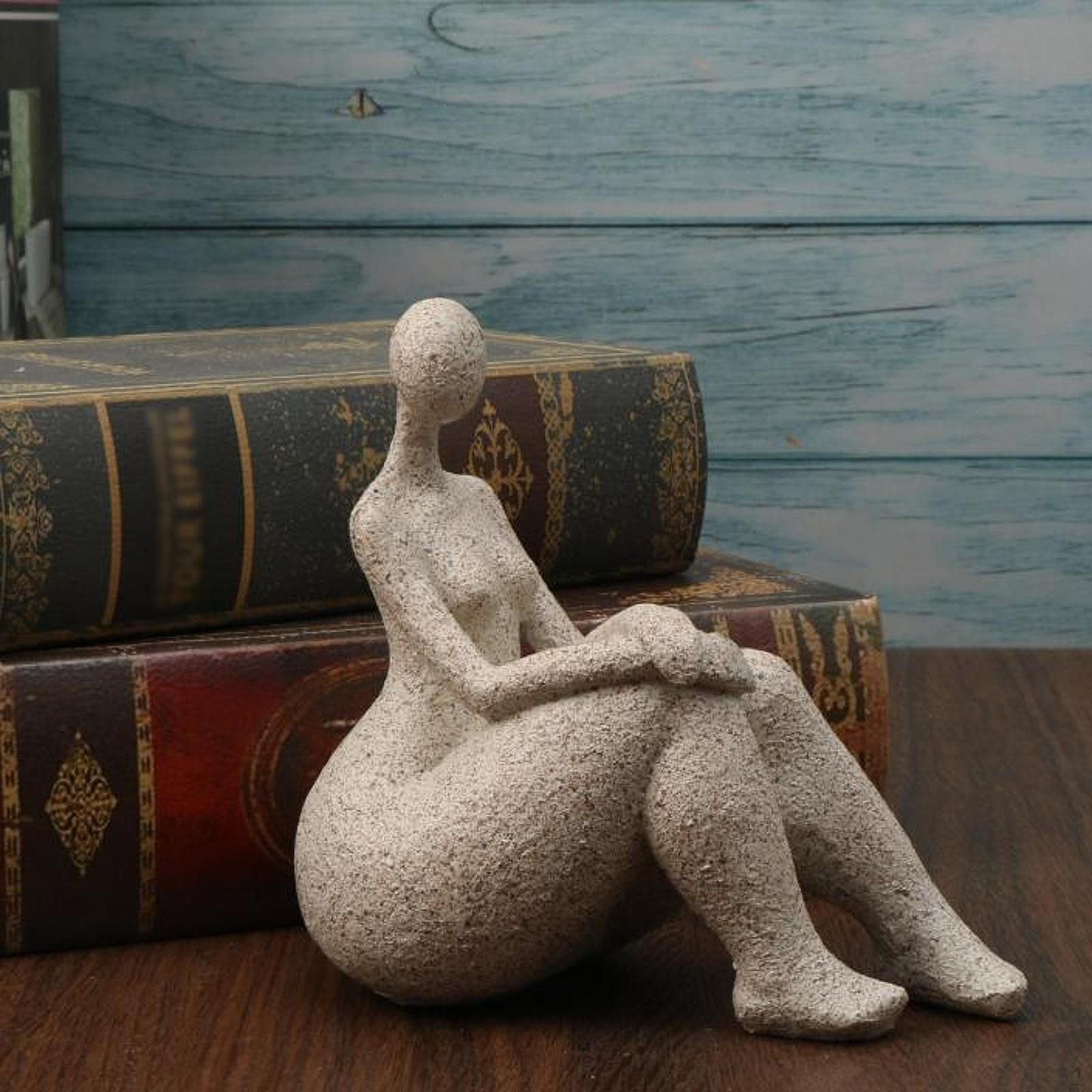 

Женская фигурка Искусство Женская скульптура Акцент для спальни Статуэтка полной женщины Абстрактная Sitting 8x14cm