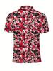 Men'S Short-Sleeve Polo Shirt with Flat Digital Print Pattern - No Texture
