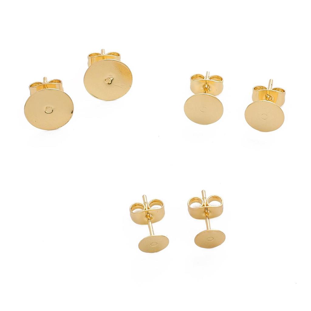 Copper Circular Flat Non Hanging Earrings For DIY Jewelry Making Craft Accessories