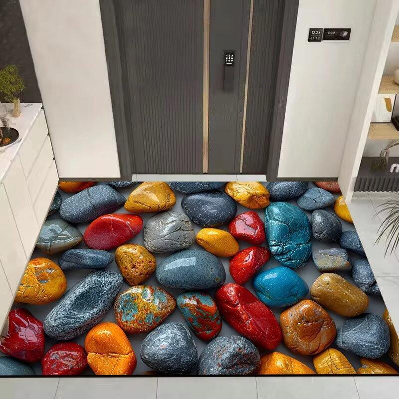 3D Kiesel Badezimmer Bodenmatte Rutschfest Schnelltrocknend Fußmatte Pflegeleicht Türvorleger