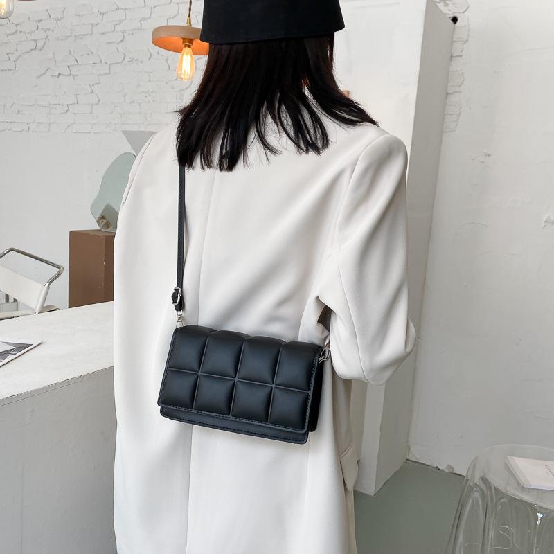 Women Plaid PU Leather Small Square Shoulder Crossbody Purse