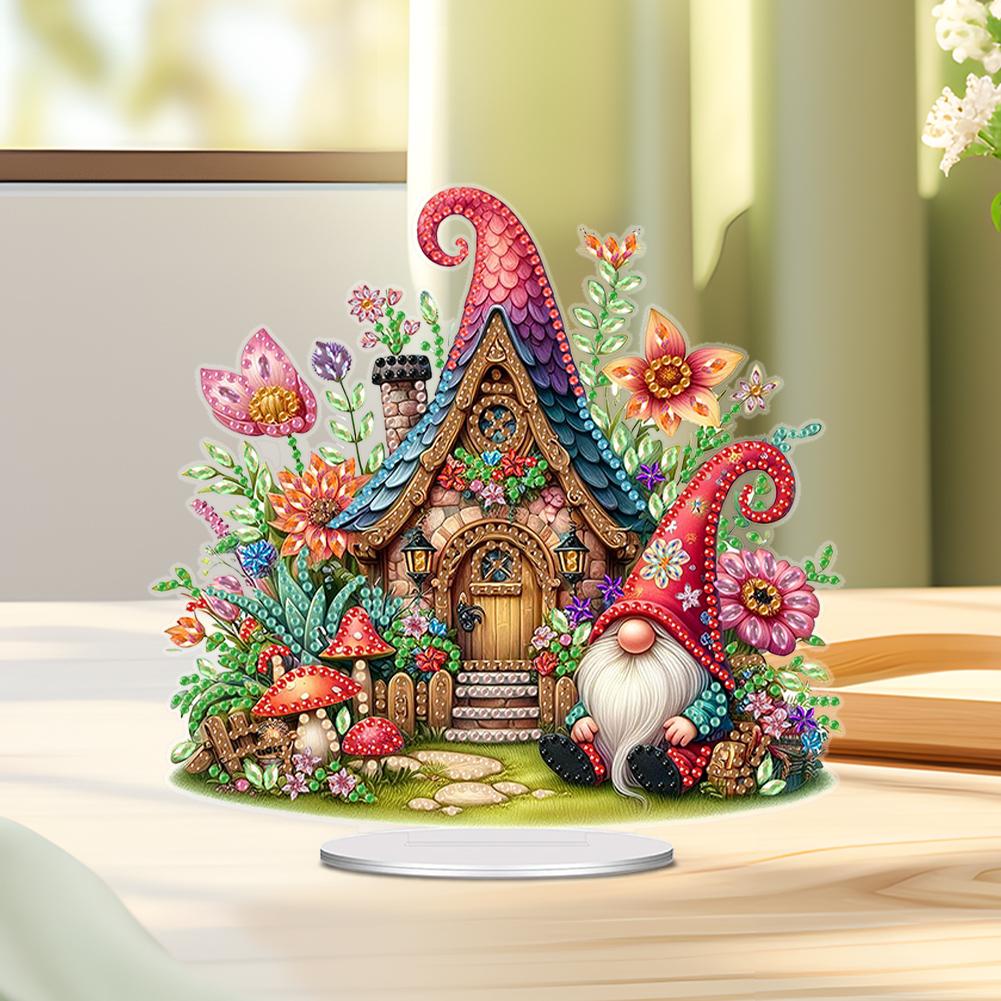 Acrylic Special Shaped Forest House Diamond Painting Desktop Ornaments Kit 5D DIY Diamond Art Tabletop Decorations for Beginner