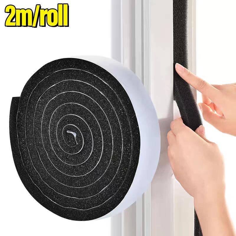 

32M Self-Adhesive Foam Window Sealing Strip Weather Stripping Door Resilience Seal Tape Soundproof Windproof Insulation Strips 1cm чёрный