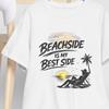 Beachside Is My Side T-Shirt | Relaxing Beach Sunset Palm Tree Lounge Tee