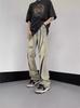 Ripped jeans men's summer loose straight large size ancient high pants