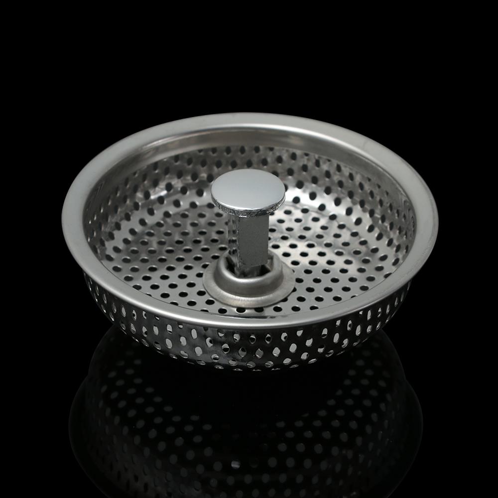 Steel Mesh Waste Drainer Stuff Cover Plug Filter Basket Sink Strainer Food Hair Stopper Colander