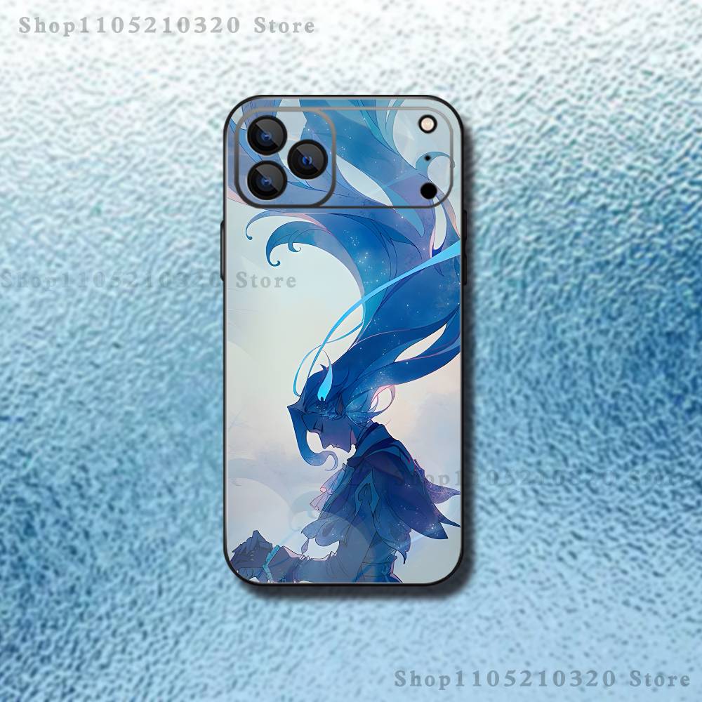 Genshin Impact N-Neuvillette Phone Case For iPhone 17,16,15,14,13,12,11,Pro,Max,Plus,E,SE4,Air,Mini Black Soft Funda