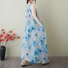 Sleeveless Plus Size Cotton Vintage Floral New In Dresses for Women Casual Loose Long Summer Dress