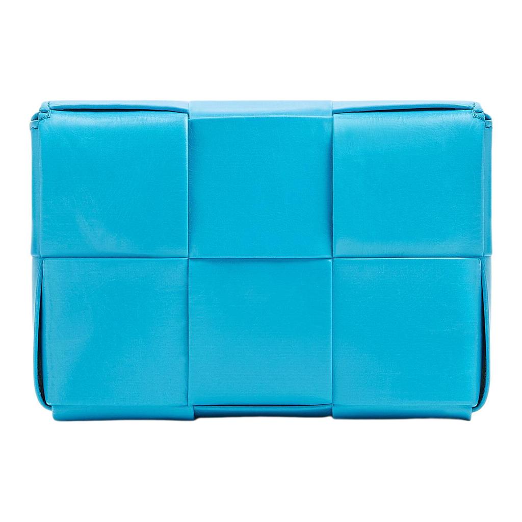 New Bottega Veneta CASSETTE Waxed Leather Shoulder Bag, Crossbody Bag Mini Men's Blue 667048VCQ724617