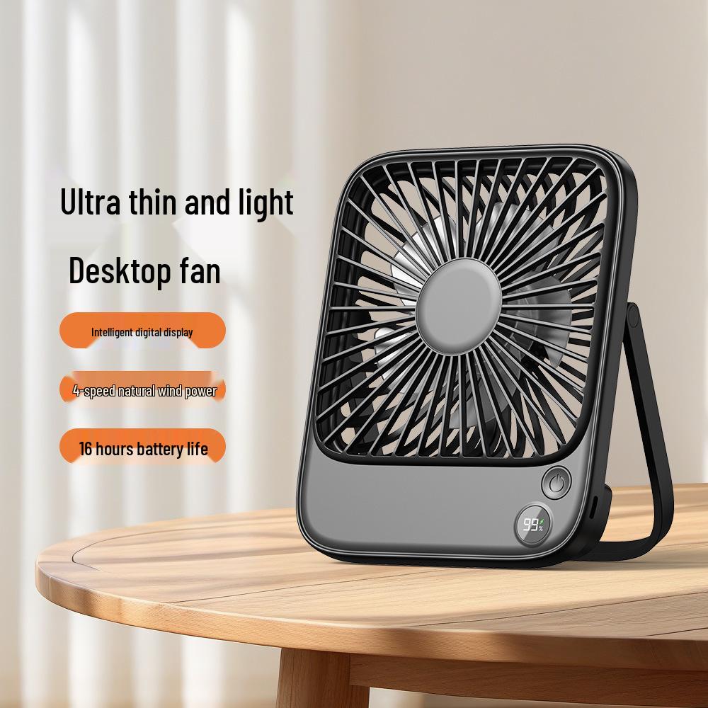 USB Desktop Ultra-thin Silent Fan with 3-Speed Adjustment for Office & Dorm. 5000mAh