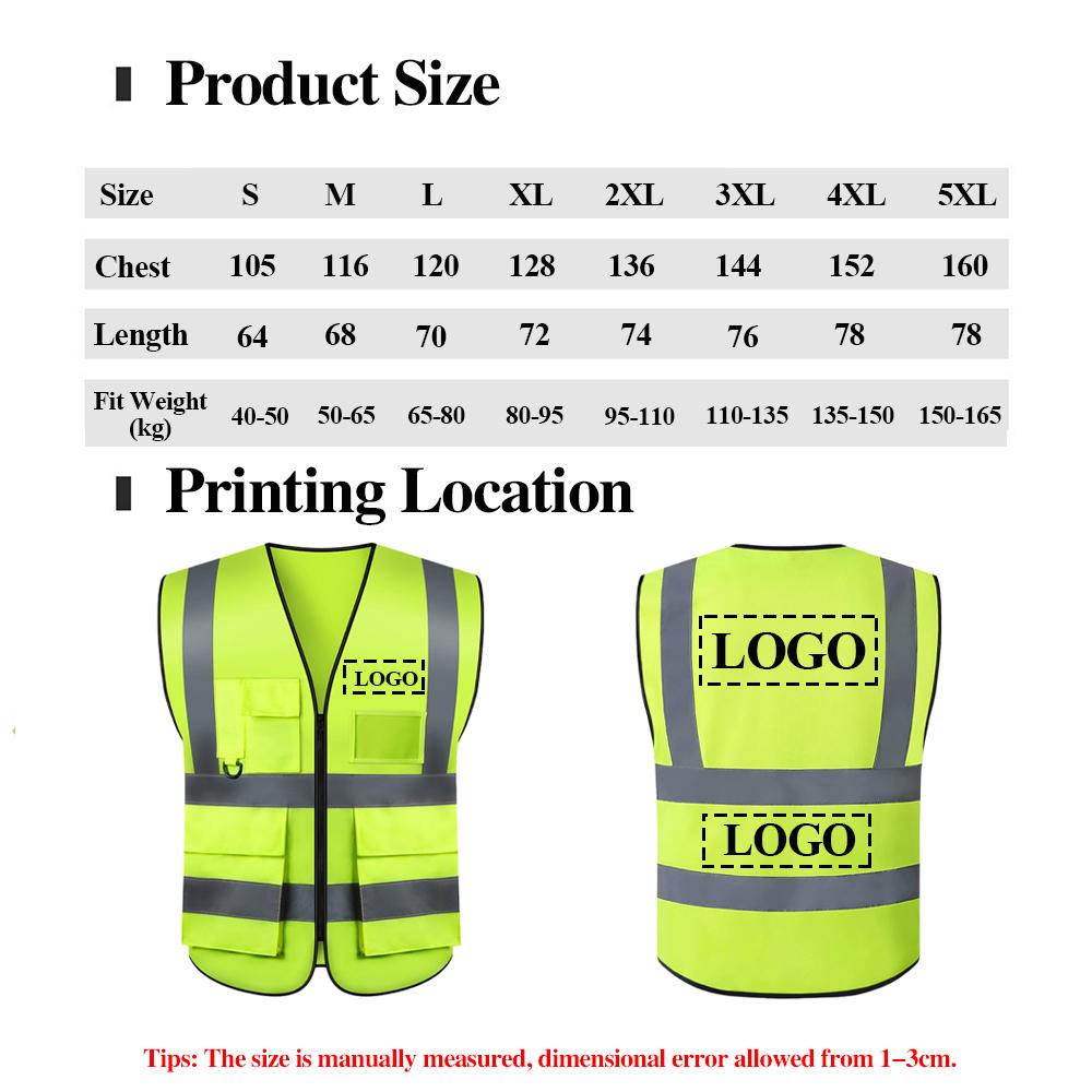 Custom Your Logo Workwear Vest Multi Pockets Construction Building Vests With Zipper Front Working Clothes For Women Men