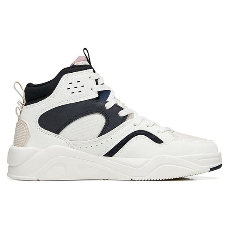 New Anta Flame 3.0 Warm And Wear Resistant High Top Skateboard Shoes Women's White Black Purple 122248088-8
