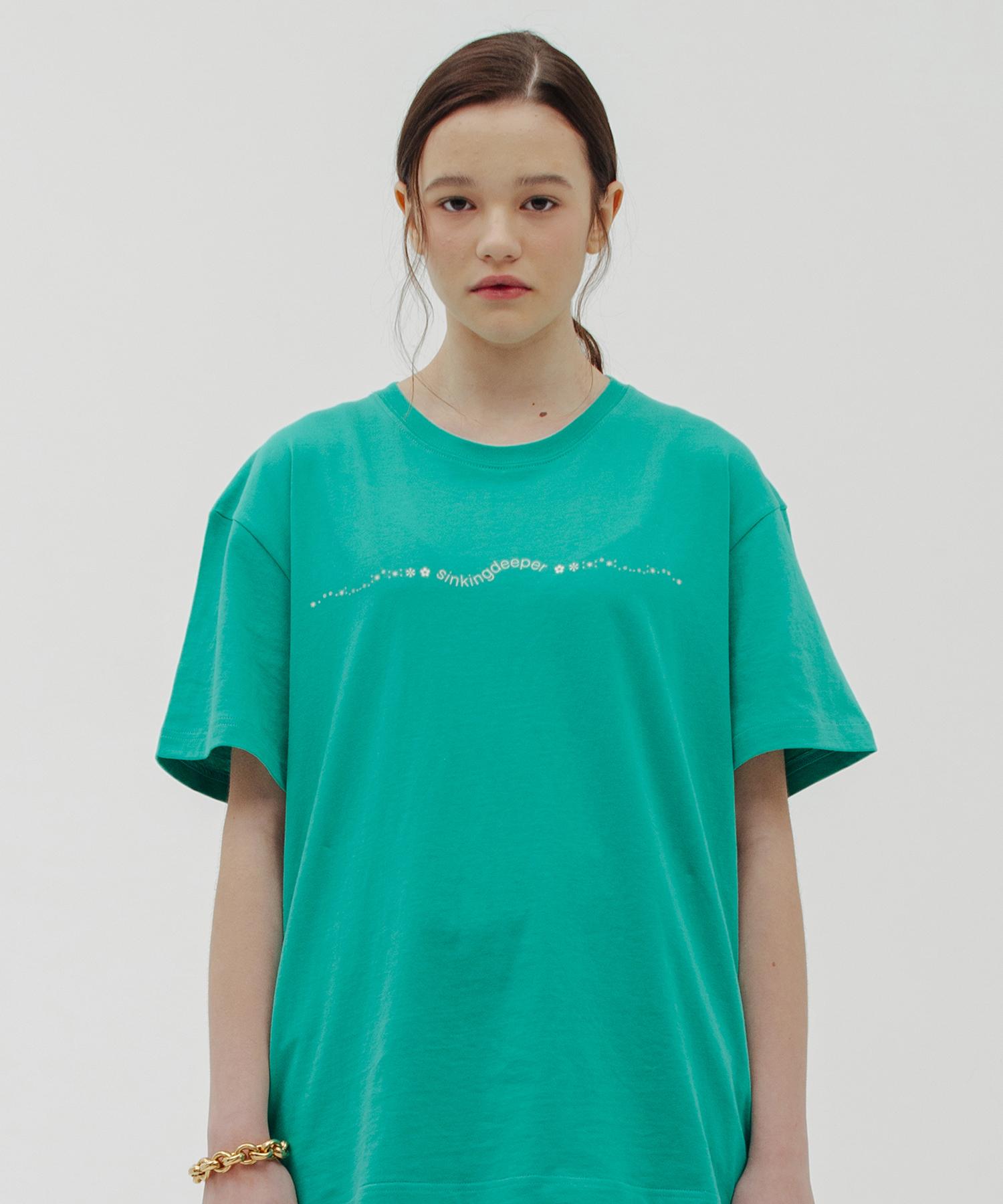 Sinking Deeper Wave Logo Short Sleeve T-Shirt (Green) M