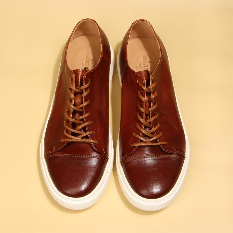 623-1 Pantofi de bord retro, spălați cu piele, Pantofi de bărbați, piele naturală, la modă, pantofi din piele, la fața locului