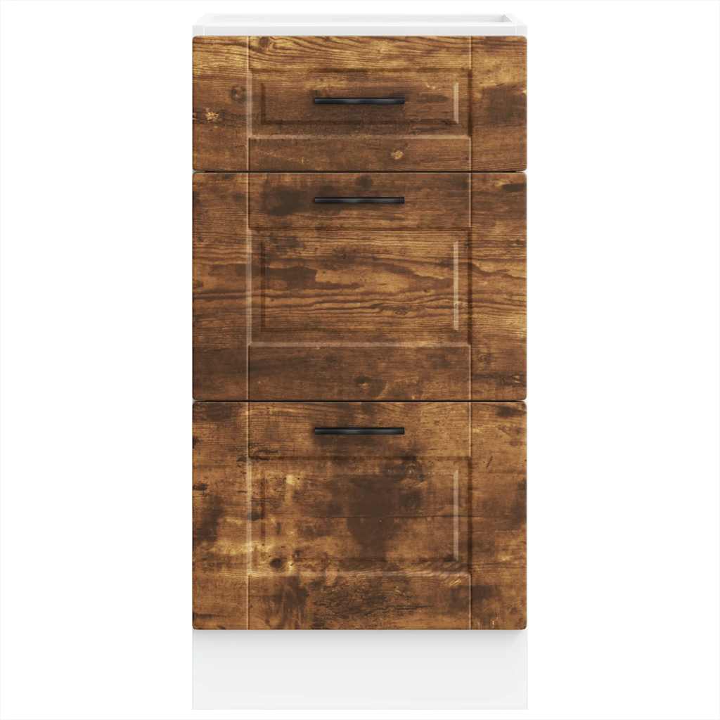 Porto Kitchen Base Cabinet Smoked Oak Particleboard