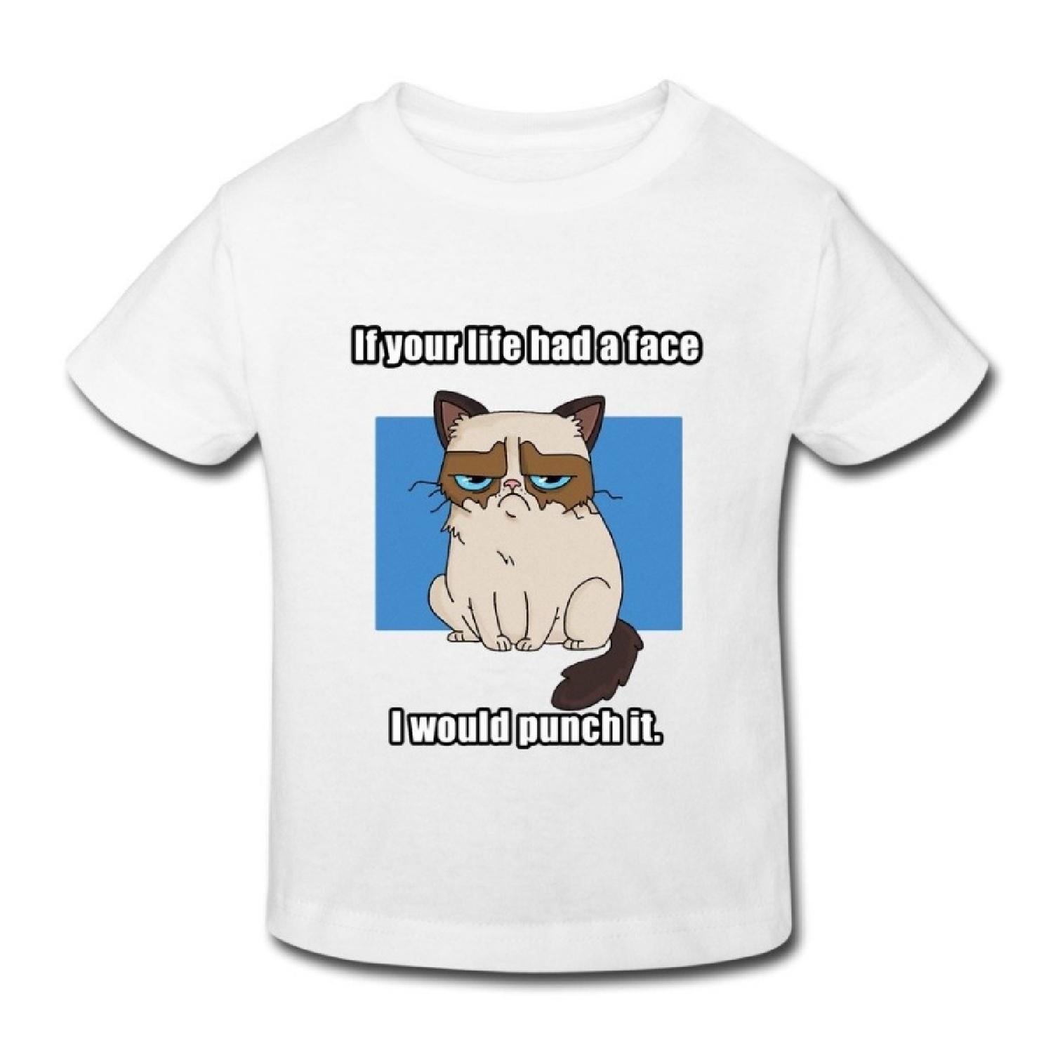 Age 2-6 Kids Toddler Grumpy Cat Nope Expression T Shirt 4 Toddler White S