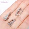 Fashion Rhodium Plated Leverback Earwire Hooks Fasteners Cubic Zirconia Earrings Clasps For DIY Creative Earring Accessories