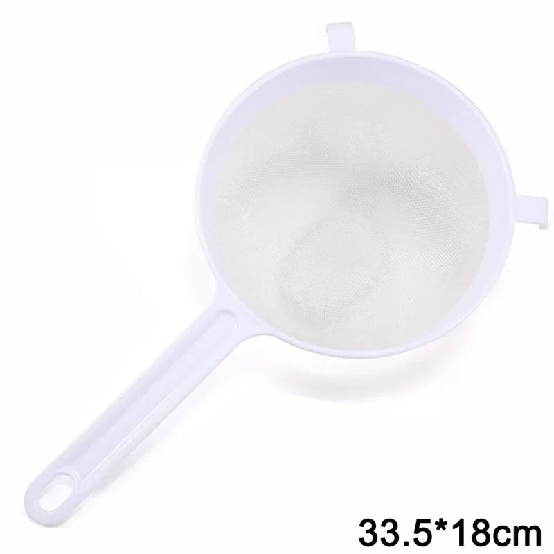 Kitchen Nut Milk Filter Plastic Fine Mesh Spoon Strainer Flour Sieve with Handle Soy Milk Coffee Filter Colanders Kitchen Tools